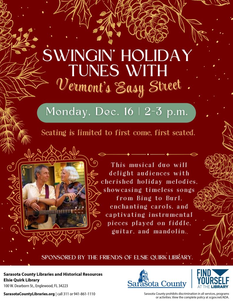 Come join us for some holiday fun with Vermont’s Easy Street! Seating is limited to first come, first seated.